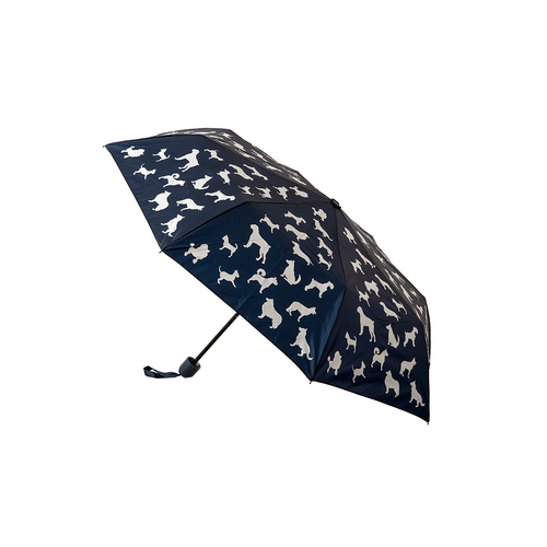 Clifton UPF50+ Navy w/ White Dog Print Mini Maxi Umbrella