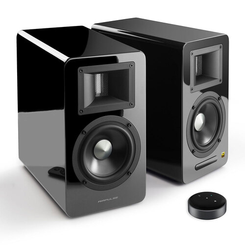 Airpulse A100 Active Wireless Bookshelf Speakers and WiiM Mini Black