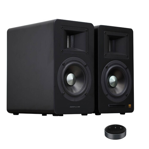 Airpulse A100 Active Wireless Bookshelf Speakers and WiiM Mini Matte Black