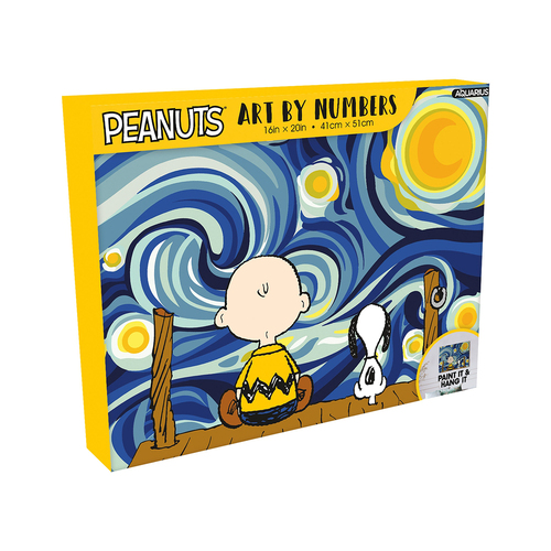 Aquarius Art By Numbers Paint Activity Kit 41x51cm Peanuts Starry Night