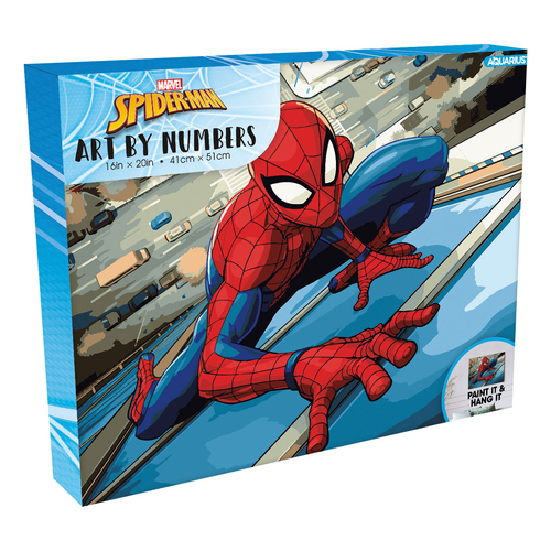 Aquarius Art By Numbers Paint Activity Kit 41x51cm Spider-Man Web Crawler