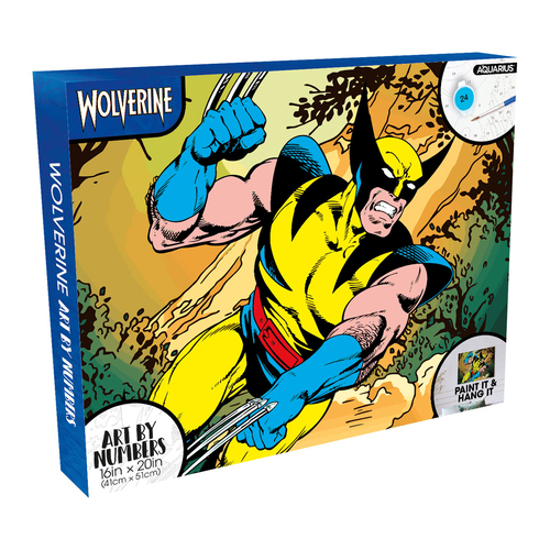 Aquarius Art By Numbers Paint Activity Kit 41x51cm Marvel Wolverine