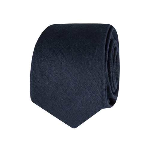 Abelard Linen Classic Mens Fashion Formal Plain Suit Tie - Ink