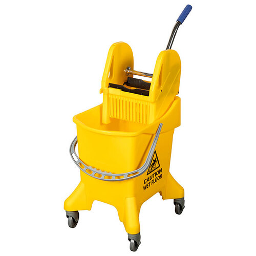 Cleanlink Heavy Duty Mop 31L Metal Bucket Wringer - Yellow