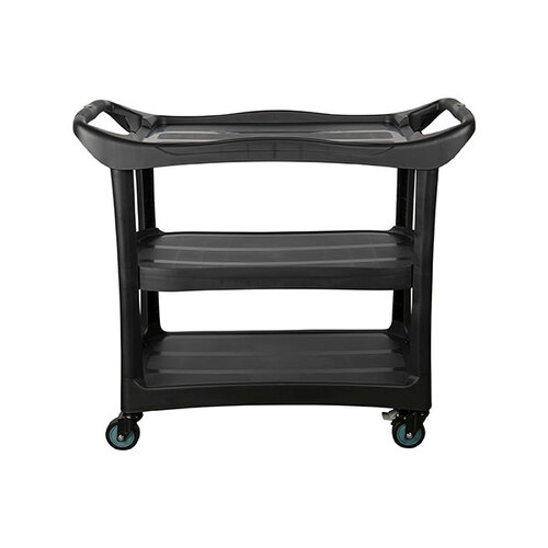 Cleanlink 112x94cm Utility Trolley Cleaning Cart - Black