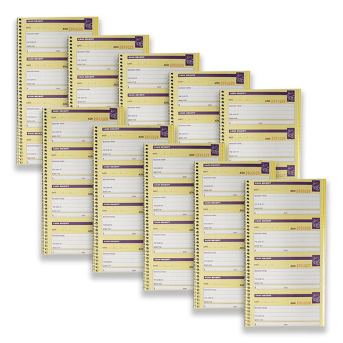 10pc Spirax 553 Cash Receipt Book Carbonless 80-Pages