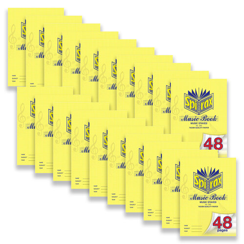 20pc Spirax 243 Music Book A4 48-Pages Staved Notebook - Yellow