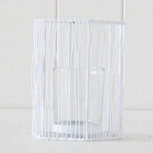 Rayell Votive Candle Holder Metal Large White 12x16x11cm