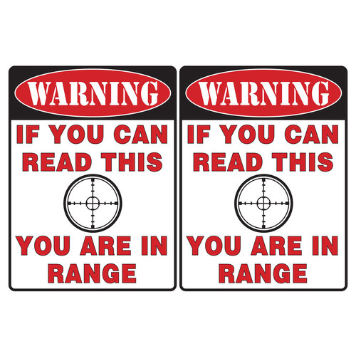 2PK AFN Aluminium 30x40cm Tin Sign You Are In Range Wall Hanging Signage