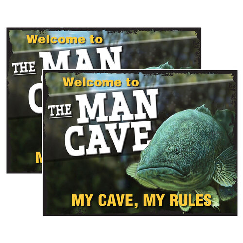 2PK AFN Aluminium 30x40cm Tin Sign My Cave My Rules Wall Hanging Signage