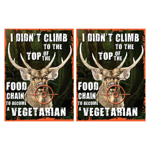 2PK AFN Aluminium 30x40cm Tin Sign Top Of The Food Chain Wall Hanging Signage