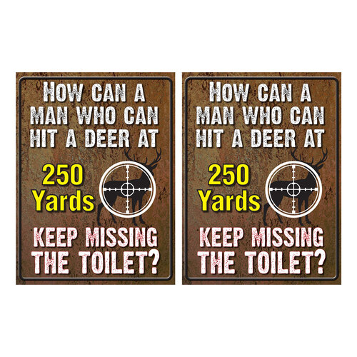 2PK AFN Aluminium 30x40cm Tin Sign Missing The Toilet Wall Hanging Signage