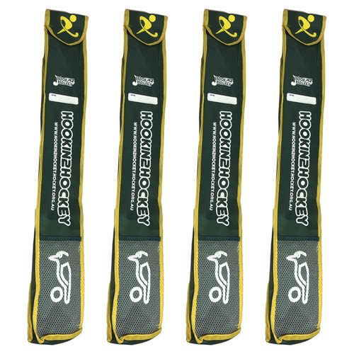 4PK Kookaburra Hook In 2 Hockey 28-38.5'' Sling Bag For Stick And Gear Green/Gold