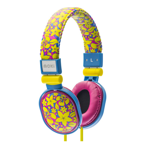 Moki Poppers Wired On-Ear Adjustable Headphones Aloha