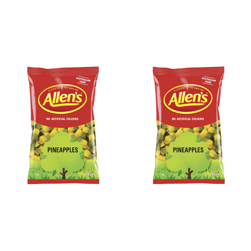 2PK Allens Pineaapples Large Soft Chew Lolly/Candy Bag 1.3kg