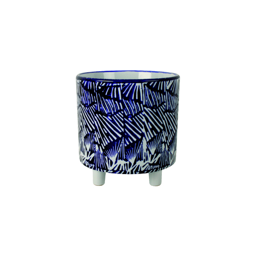 Maine & Crawford 21cm Paige Ceramic Pot Planter - Blue/White