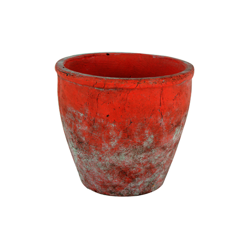 Maine and Crawford Sersi 20cm Antiqued Face Concrete Pot - Terracotta