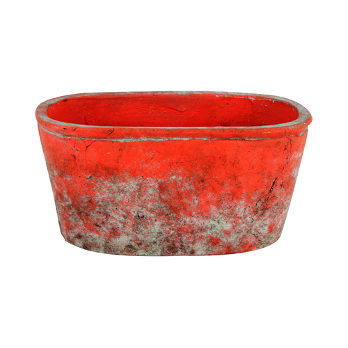 Maine and Crawford Sersi 28cm Antiqued Cement Pot - Terracotta