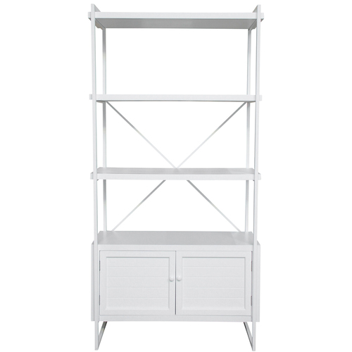 LVD Bookshelf Wood/Metal Nantucket 2-Door Drawer 200x100cm - White