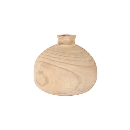 Maine & Crawford Taman 25x20cm Wood Vase - Whitewash