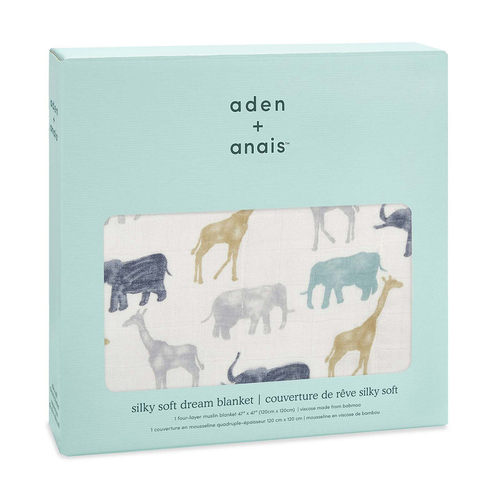 Aden Anais Expedition Elephants/Giraffes Silky Soft Dream Blanket