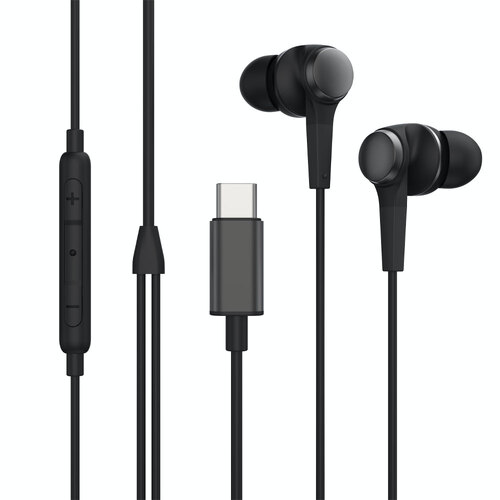 Rewyre USB- C Wired Microphone and Volume Control Earphones Black