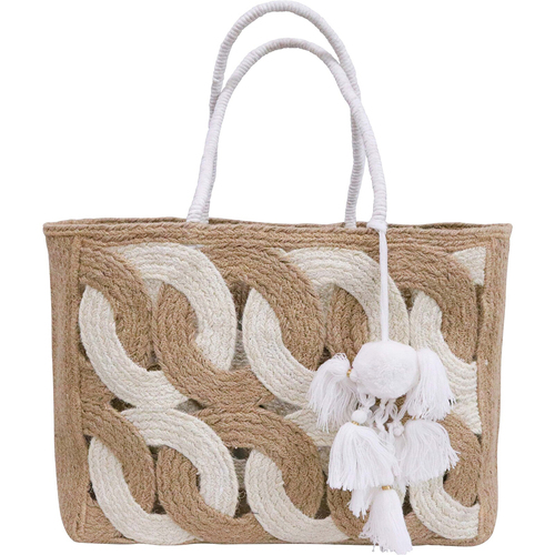 LVD Jute Interlink Portable On The Go Decorative Carry Bag