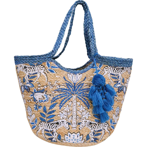 LVD Jute Zebra Palm Portable On The Go Decorative Carry Bag