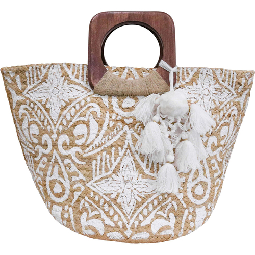 LVD Jute Bag Kali Print Womens Shoulder Handbag Carrier 50x30cm