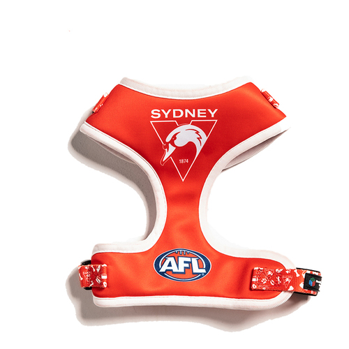 AFL Sydney Swans Pet Dog Padded Harness Adjustable Vest S