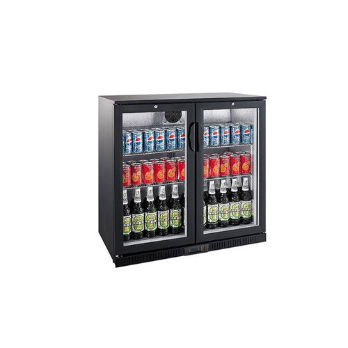 Airflo 210L Double Door Bar Beverage Cooler 84x90cm - Black