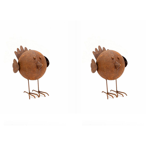 2x Garden Metal 14x11cm Tweety Rust Medium Outdoor Decor