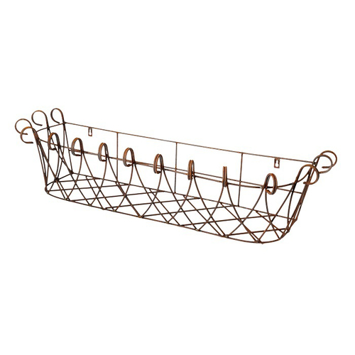 Garden Rust Metal 92x27cm Hanging Wire Window Box Storage