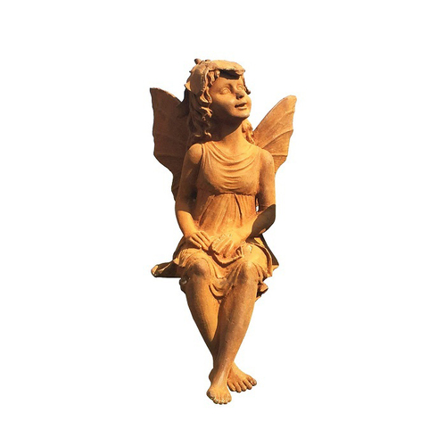 Garden Rust 51cm Cast Iron Fairy Outdoor Decor Large Natural