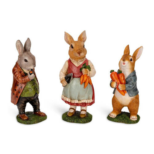 3pc Rabbit Home/Garden/Yard Ornament Decor Character Set