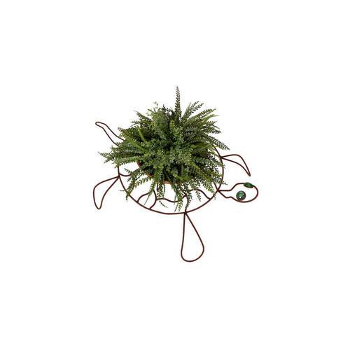 Wire Turtle Planter w/ Green Eyes Home Decor 78x57cm - Rust