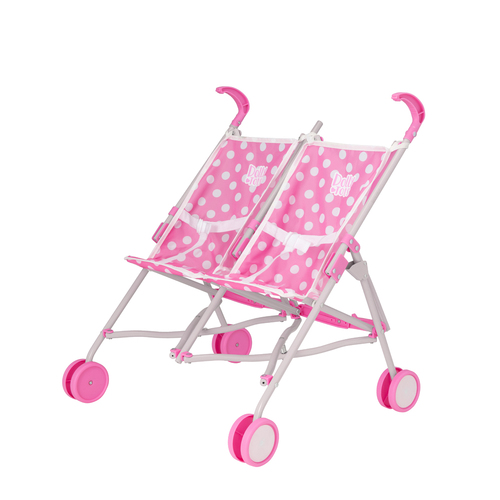 Dolly Tots Twin Doll Stroller Pram Kids/Children Toy Pink 2y+