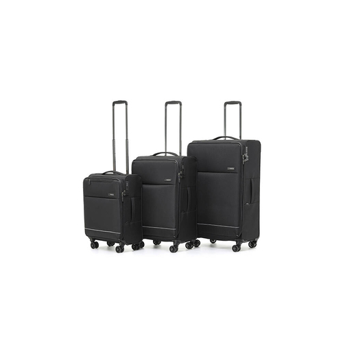 3pc Tosca So-Lite Suitcase Trolley Luggage Set - Black