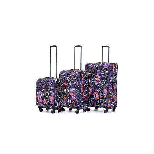 3pc Tosca So-Lite Suitcase Trolley Luggage Set - Paisley