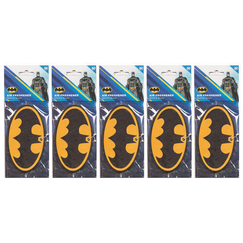 5PK The Stubby Club Batman Logo Vanilla Scent Car Air Freshener