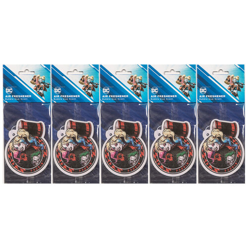 5PK The Stubby Club Harley Quinn Bubblegum Scent Car Air Freshener