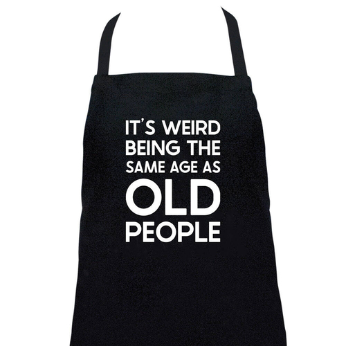 Annabel Trends Screen Print Cotton Apron 60x80cm It's Weird Black