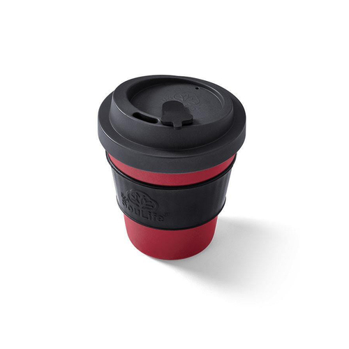 Eco Soulife All Natural Bio Sip 350ml Coffee Cup w/Lid Red/Grey