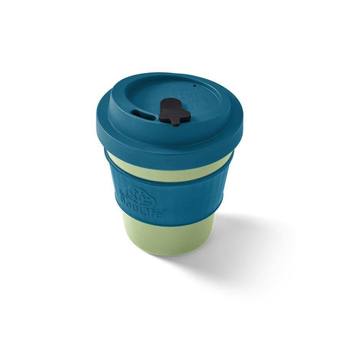 Eco Soulife All Natural Bio Sip 350ml Coffee Cup w/Lid Turquoise/Lime