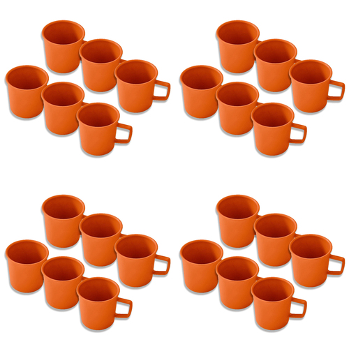 4x 6PK EcoSouLife Reusable Natural Camper Cup 400ml - Orange