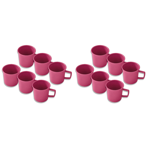 2x 6PK EcoSouLife Reusable Natural Camper Cup 400ml - Pink