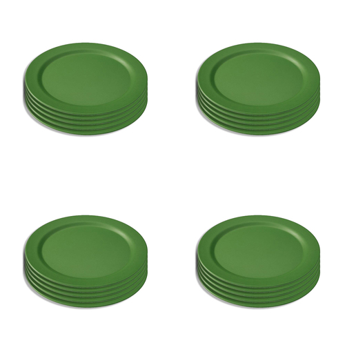 4x 6PK EcoSouLife Reusable Natural Dinner Plates 23cm - Green