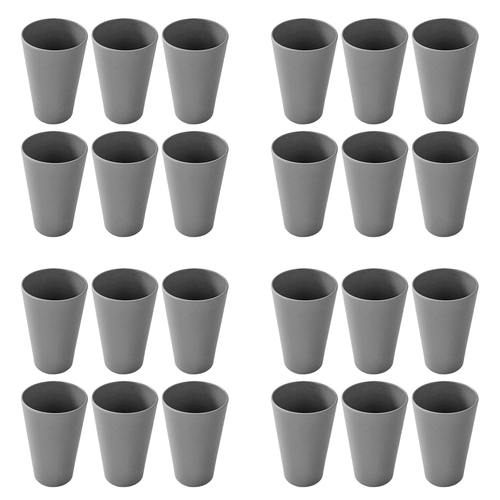 4x 6PK EcoSouLife Reusable Natural Dinner Cup 400ml - Charcoal