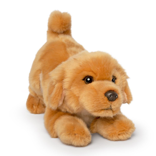 Living Nature 24.5cm Golden Retriever Playful Pup Kids Soft Toy Brown