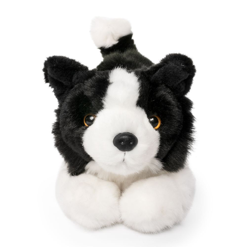 Living Nature 26cm Border Collie Playful Pup Kids Soft Toy Black/White